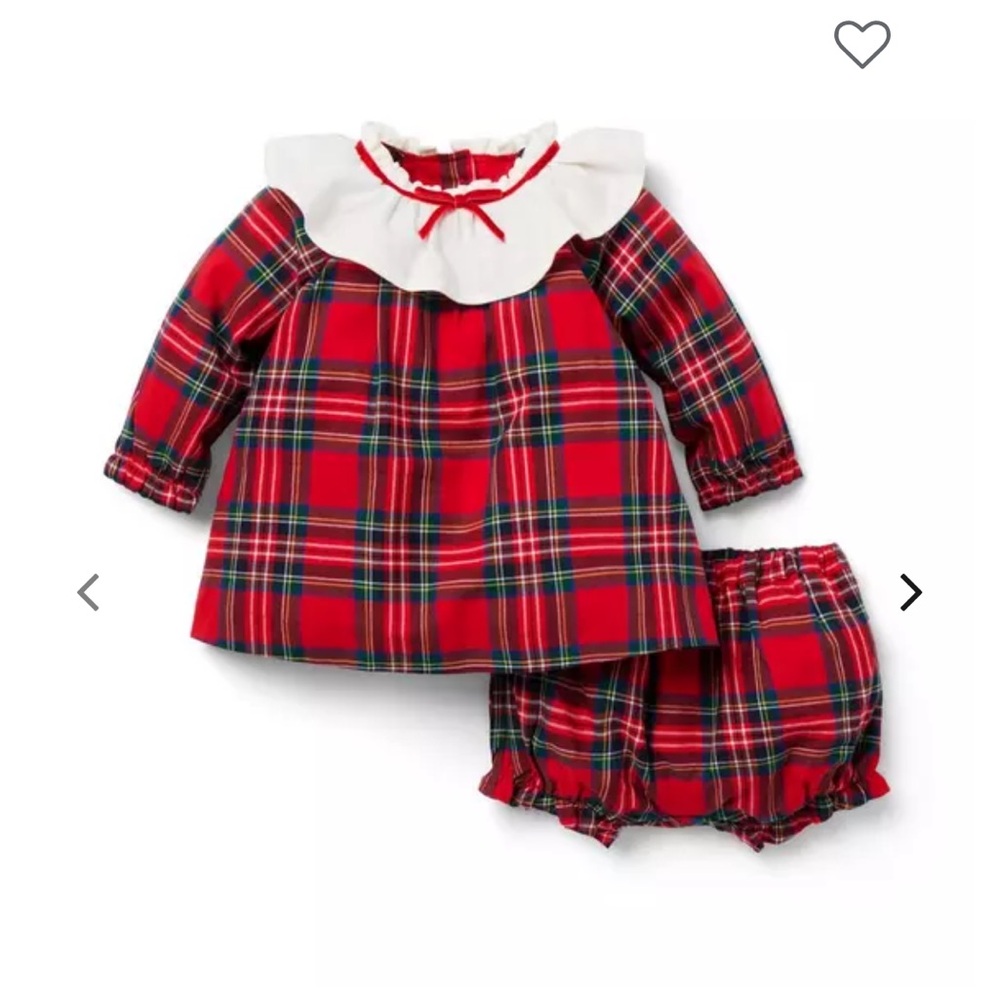 Janie and Jack Red Plaid Baby Dress NWOT Size 0-3